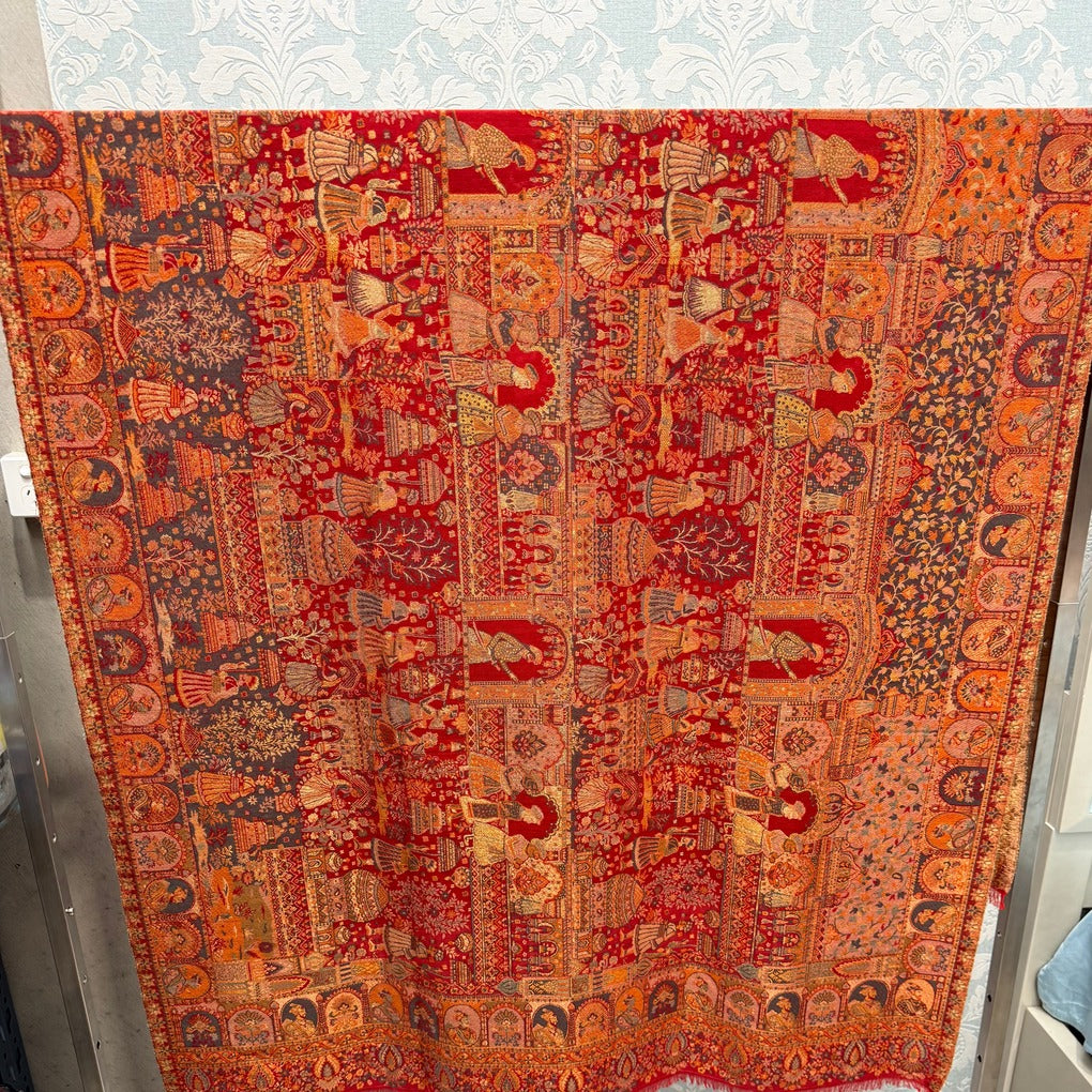 PAKISTAN KANI,MOONLIGHT REVERSIBLE PASHMINA WORK SHAWL