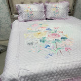 SUMMER DIGITAL PRINT 3 PCS KING SIZE BEDCOVER SET WITH FRILL