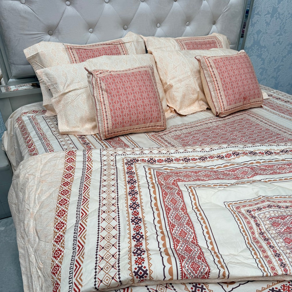 LUXURY JAIPURI 8-PIECE BAMBOO COTTON COMFORTER SET – SUPER KING SIZE