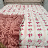 ELEGANT REVERSIBLE QUILT FOR SUPER KING BED