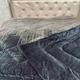 WINTER SUPER KING SIZE HEAVY QUILT IN VELVET WITH WARM FIBER FILLING