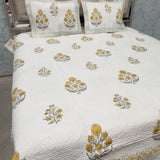 SUMMER JAIPURI STYLE MUL MUL SOFT COTTON QUILTED KING SIZE PURE SOFT COTTON BEDCOVER IN BLOCK PRINT