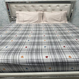 SUMMER PURE COTTON QUEEN SIZE FITTED BEDSHEET