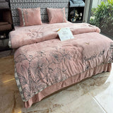 LUXURY KING SIZE VELVET QUILT SET 4 PIECE – PREMIUM WARM SOFT DESIGNER BEDDING SET (AUSTRALIAN FIT)