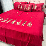 BLACK BEAUTY – SUPER KING 100% PURE COTTON 5-PIECE LUXURY EMBROIDERED BEDSHEET SET