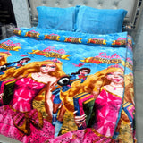 KIDS CHARACTER 4 PCS QUILT SET – DOUBLE/QUEEN BEDSHEET & SUPER WARM SINGLE QUILT, SOFT PREMIUM ANTI-SKID BEDDING