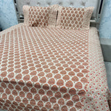 JAIPURI PRINT PURE COTTON TRADITIONAL FLAT SUPER KING BEDSHEET SET
