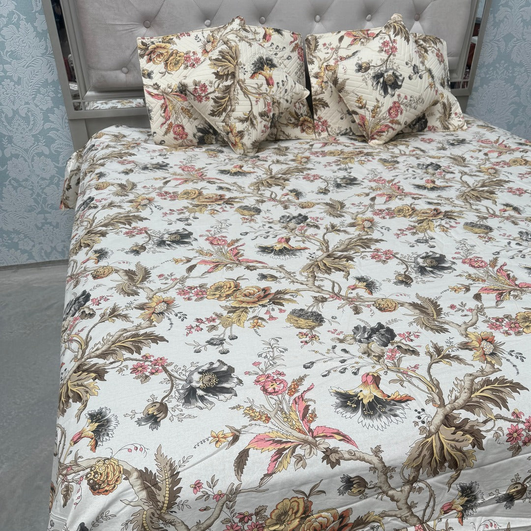 SUMMER QUILTED JAIPURI STYLE KING SIZE 5 PCS BEDSHEET SET
