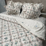 SUMMER KING SIZE GLACÉ COTTON 6 PCS REVERSIBLE COMFORTER SET WITH SUPER KING SIZE BEDSHEET