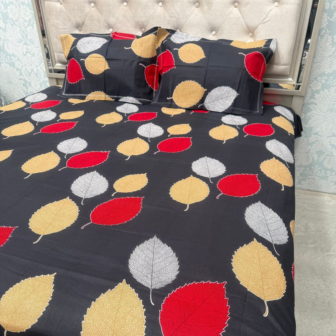 SUMMER PURE COTTON 3 PCS  QUEEN SIZE BEDSHEET SET