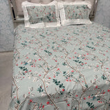 SUMMER JAIPURI STYLE PURE COTTON SUPER KING SIZE BEDSHEET SET WITH DOUBLE PLY CHICKEN KARI LACE ON PILLOW COVERS