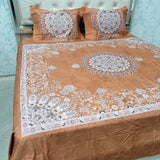 SUMMER DESINER PREMIUM SUPER KING SIZE BEDSHEET SET IN PURE COTTON