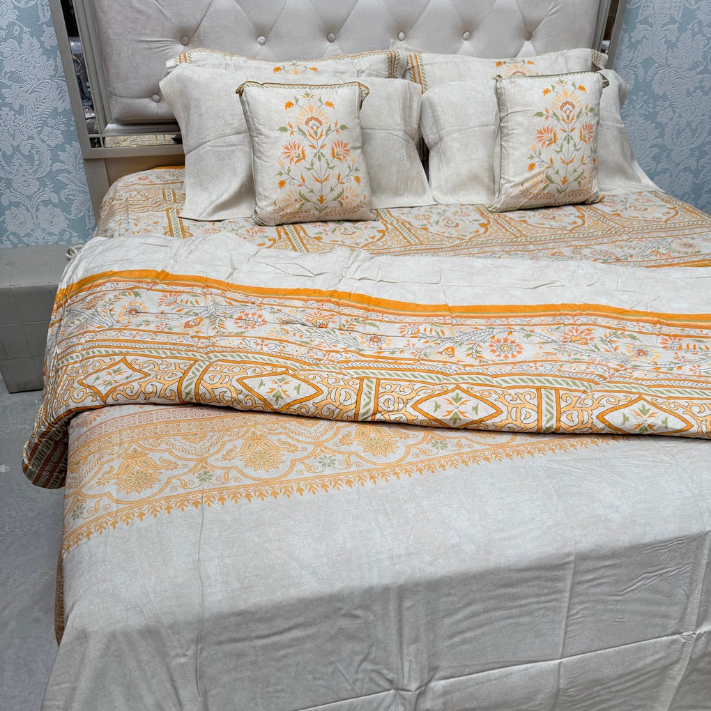 LUXURY JAIPURI 8-PIECE BAMBOO COTTON COMFORTER SET – SUPER KING SIZE
