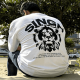 WHITE COLOUR LION PRINT T SHIRT