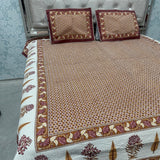 SUMMER JAIPURI STYLE QUILTED REVERSIBLE PURE COTTON KING AND QUEEN SIZE BEDCOVER ( not for super king )