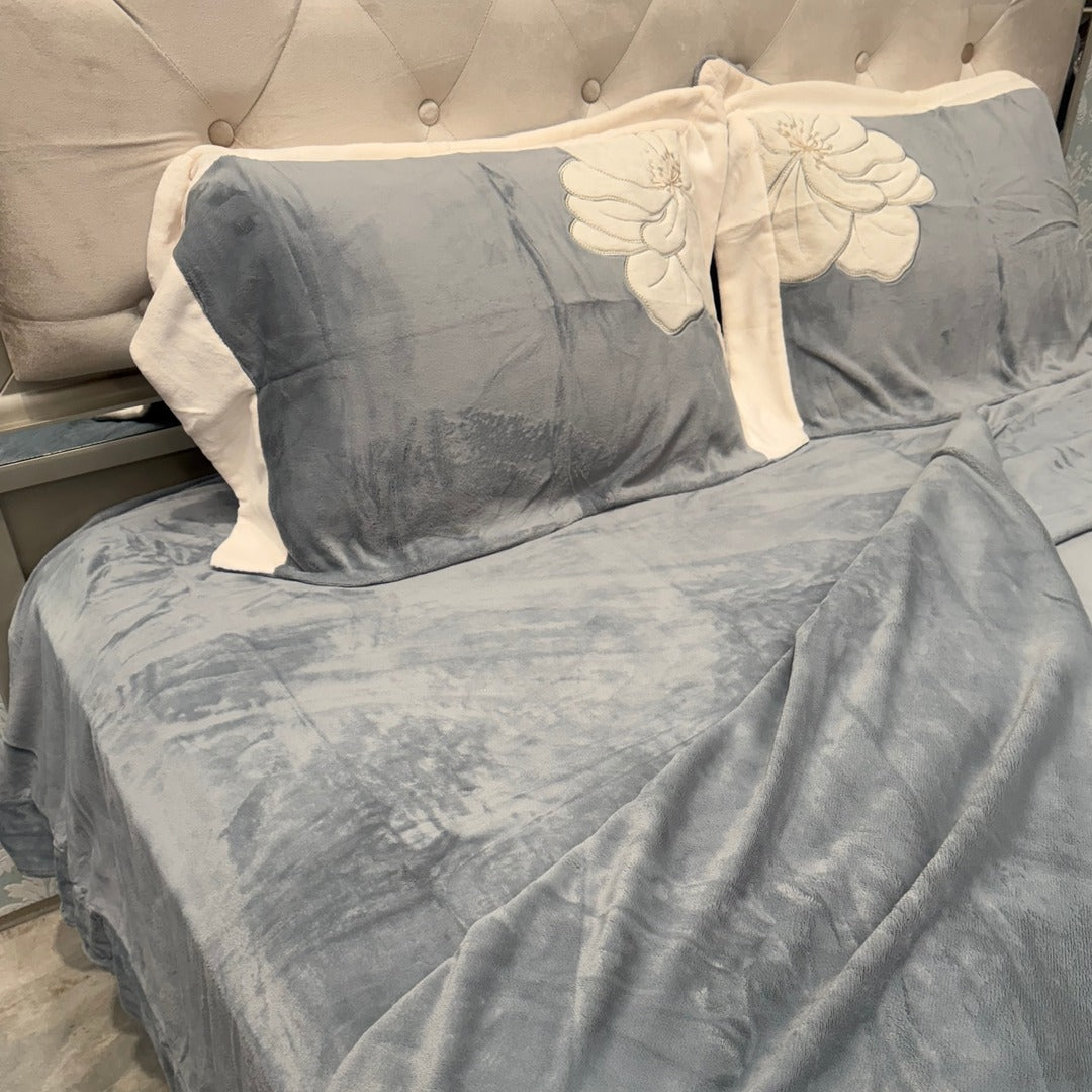 WINTER LUXURIOUS EMBROIDERY DUVET SET (4 PC) KING TO SUPER KING SIZE
