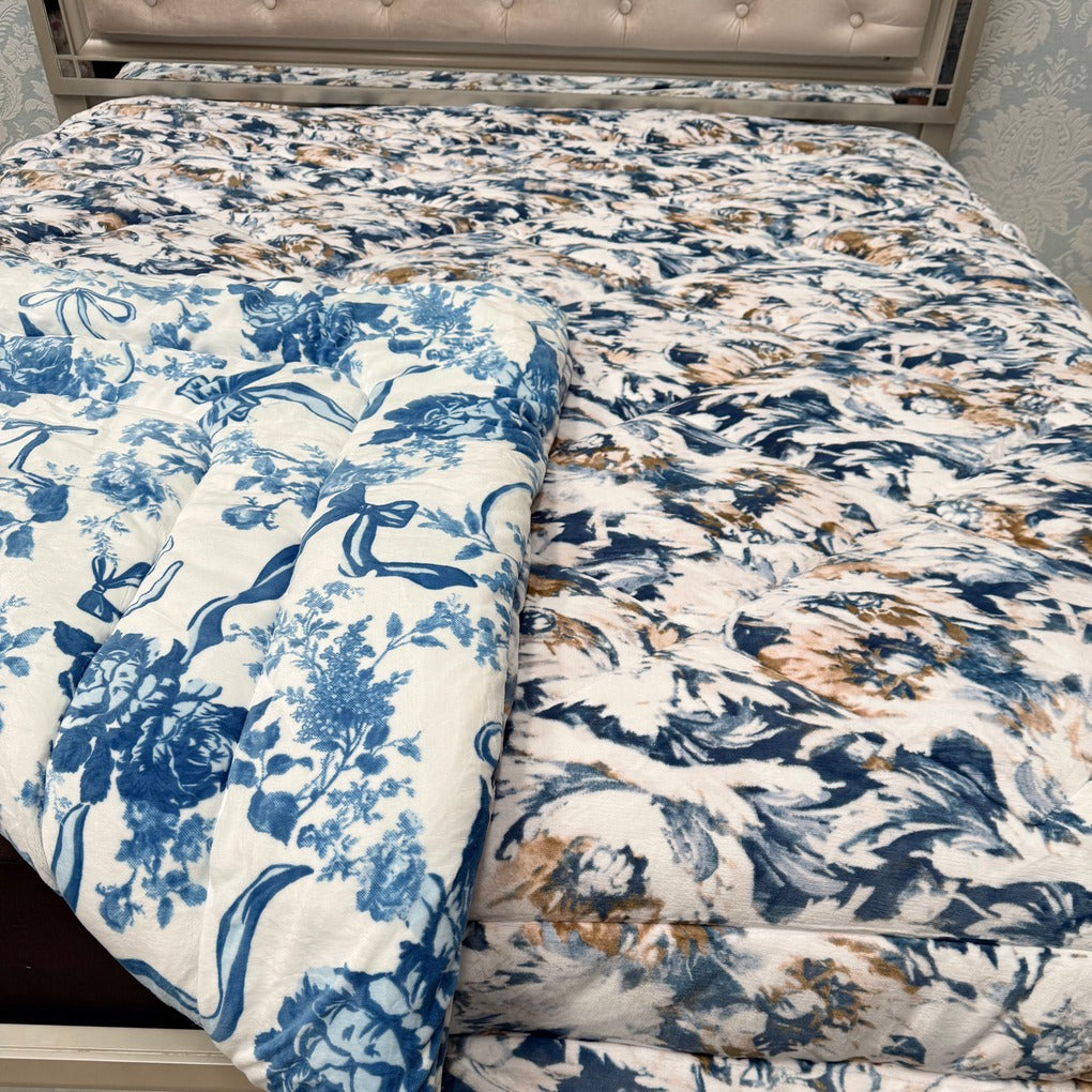ELEGANT REVERSIBLE QUILT FOR SUPER KING BED