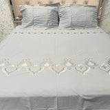 SUMMER BRANDEDPURE COTTON DESINER SUPER KING EMBROIDERY BEDSHEET SET
