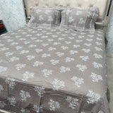 SUMMER PURE COTTON SUPER KING SIZE BEDSHEET WITH CHICKEN KARI LASH ON PILLOW COVERS
