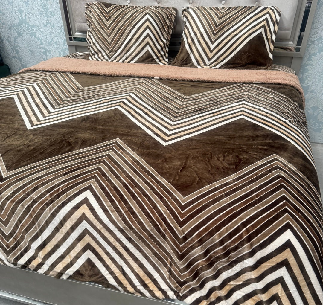 WINTER QUEEN SIZE QUILT COVER SET WITH FITTED SHEET