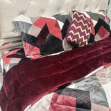 WINTER SUPER KING SIZE 5 PCS HEAVY SUPER WARM  QUILT SET IN VELVET