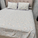 SUPER KING SIZE 100% PURE COTTON BEDSHEET – MINIMAL FLORAL DESIGN
