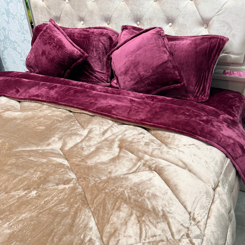 TITLIS PREMIUM 6-PIECE REVERSIBLE QUILT SET WITH FITTED-TYPE SHEET – QUEEN TO KING SIZE