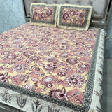 SUMMER JAIPURI STYLE QUILTED REVERSIBLE KING AND QUEEN SIZE PURE COTTON BEDCOVER SET ( NOT FOR SUPER KING )