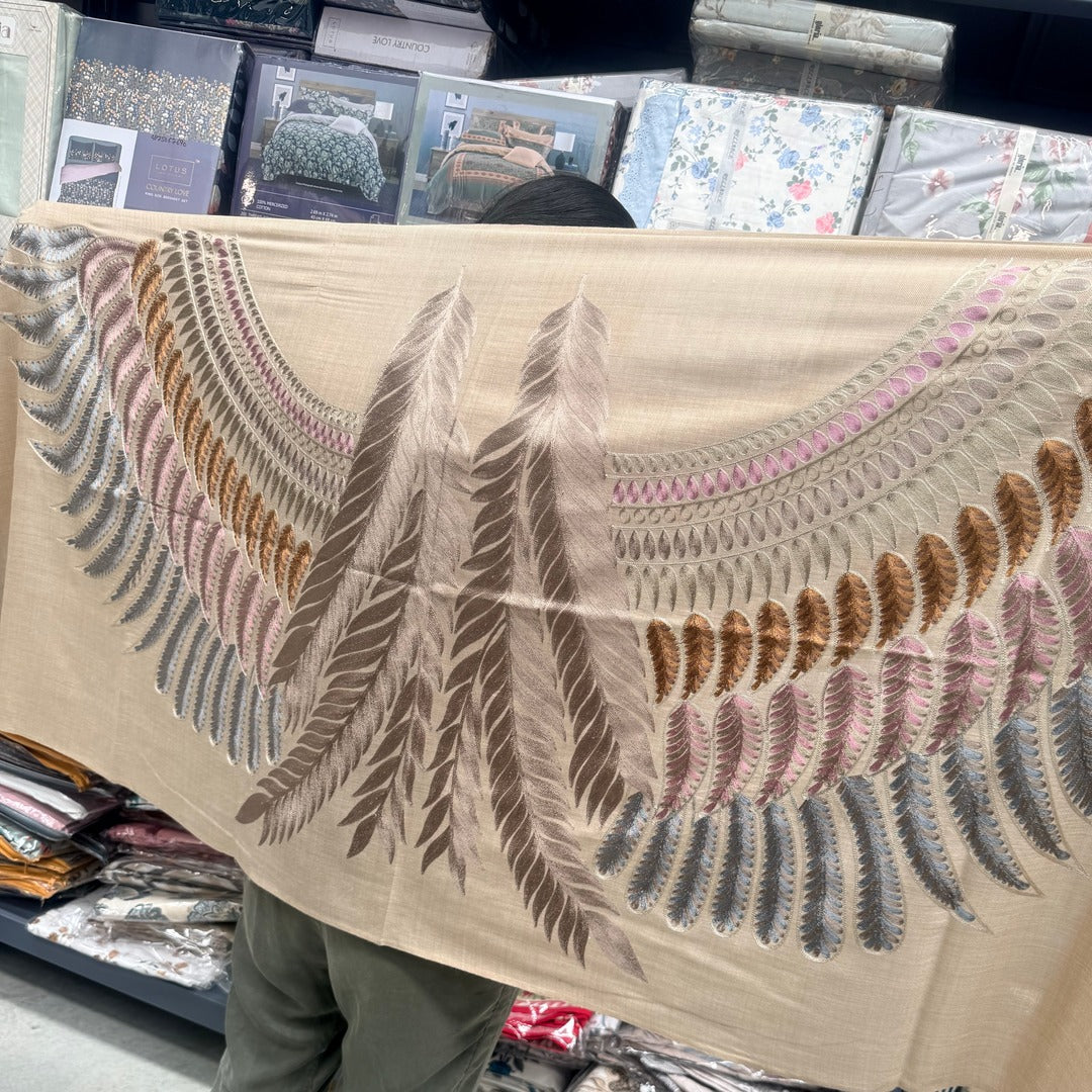 FANCY PURE PASHMINA STOLE WITH EMBROIDERY IN VERY LIGHT WEIGHT
