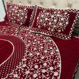 DESINER VELVET 3 PCS BEDOCVERS IN KING SIZE