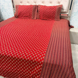 JAIPURI PRINT PURE COTTON TRADITIONAL FLAT SUPER KING BEDSHEET SET