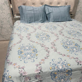 SUMMER SUPER KING SIZE ( JUMBO SIZE) FLAT MUSLIN PURE COTTON BEDSHEET SET