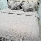 ROYAL LOOK KING SIZE TO SUPER KING SIZE 6 PCS BEDCOVER WITH FRILL AND EMBROIDERED COMFRTER