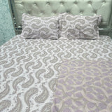 SUMMER SUPER KING SIZE PURE COTTON REVERSIBLE ( BOTH SIDES DIFFERENT DESIGNS) FLAT BEDHSEET SET