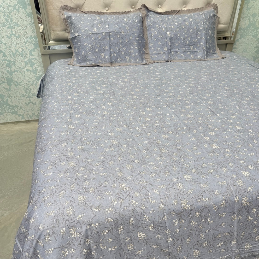 SUMMER SUPER KING SIZE 100% COTTON WITH CHICKEN KARI LASH ON PILLOW COVERS