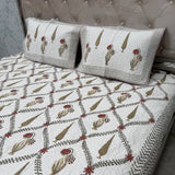 JAIPURI STYLE PURE COTTON 3 PCS KING SIZE BEDCOVER SET