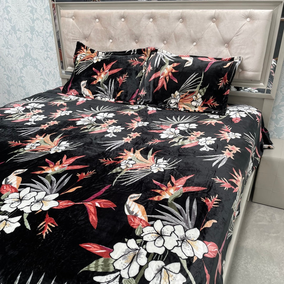 LUXURY QUEEN SIZE THICK FLAT BEDSHEET BEDDING SET 3 PCS