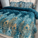 4-PIECE PREMIUM VELVET QUILT SET – SUPER KING SIZE LUXURY BEDDING