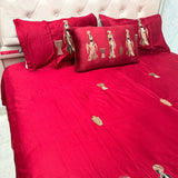 BLACK BEAUTY – SUPER KING 100% PURE COTTON 5-PIECE LUXURY EMBROIDERED BEDSHEET SET