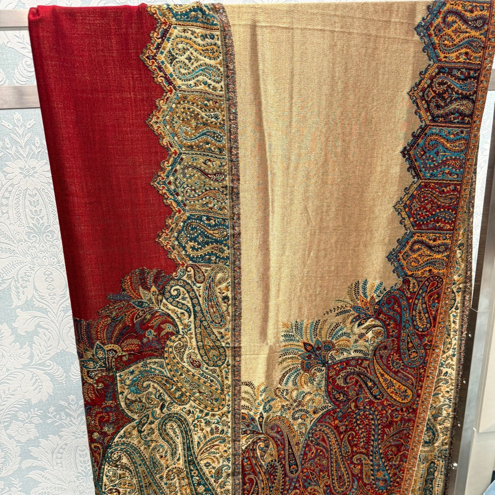 PAKISTANI KANI BORDER MOONLIGHT SHAWL
