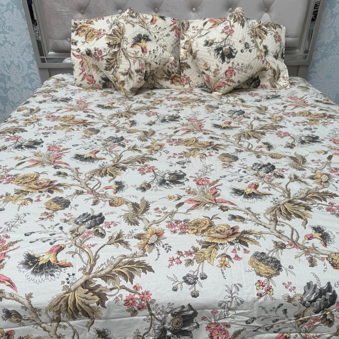 SUMMER QUILTED JAIPURI STYLE KING SIZE 5 PCS BEDSHEET SET