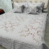 ELEGANT QUILTED DESINER BEDCOVER SET WITH EMBROIDERY FIT ON QUEEN SIZE AND KING SIZE