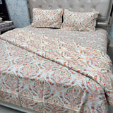 JAIPURI PRINTS PURE COTTON VINTAGE FLORAL COMFORTER SET – KING TO SUPER KING