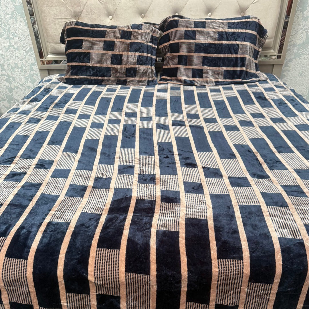 LUXURY WINTER SUPER KING SIZE 3 PCS FITTED BEDSHEET SET