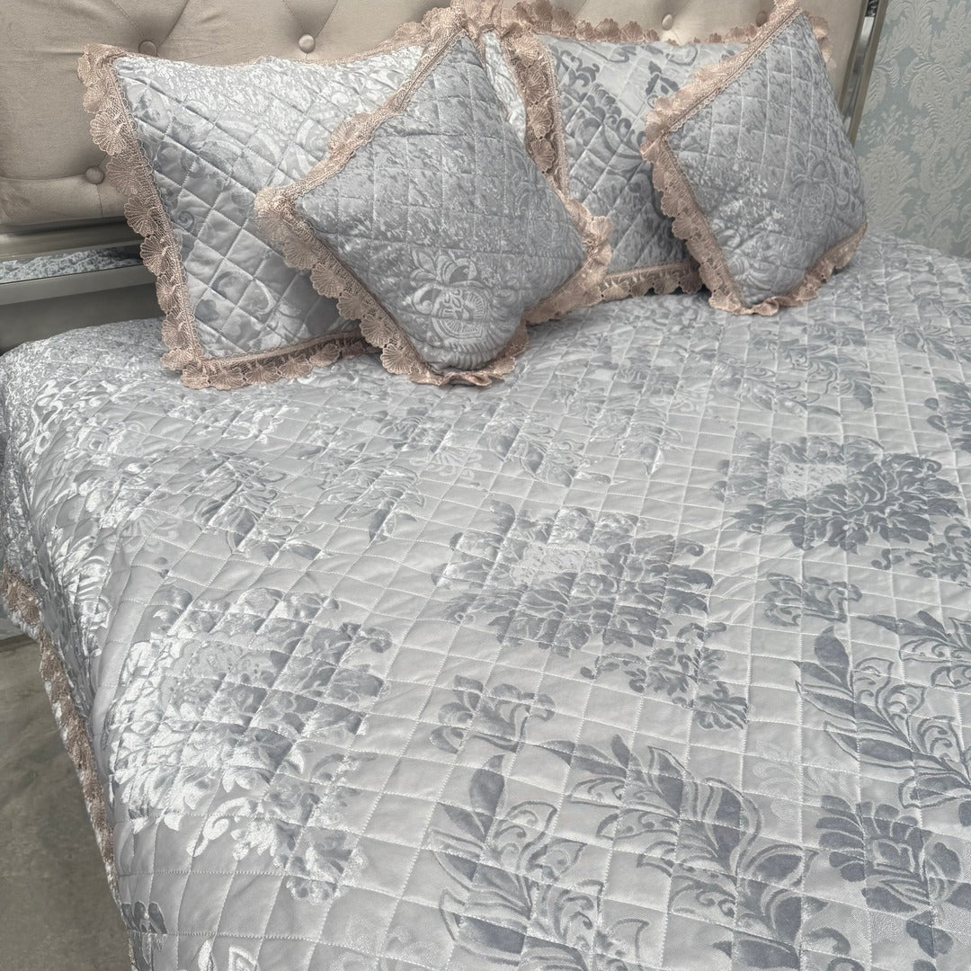 TURKISH STYLE DESIGNER VELVET BEDCOVER SET – ALL SEASON LUXURY ( QUEEN TO KING SIZE)