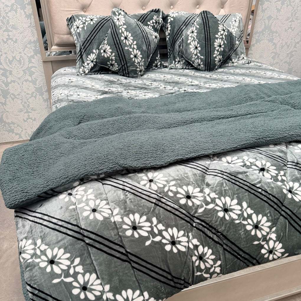 6-PIECE LUXURY SHERPA QUILT SET WITH FITTED SHEET – CUSTOMISED QUEEN & KING SIZE