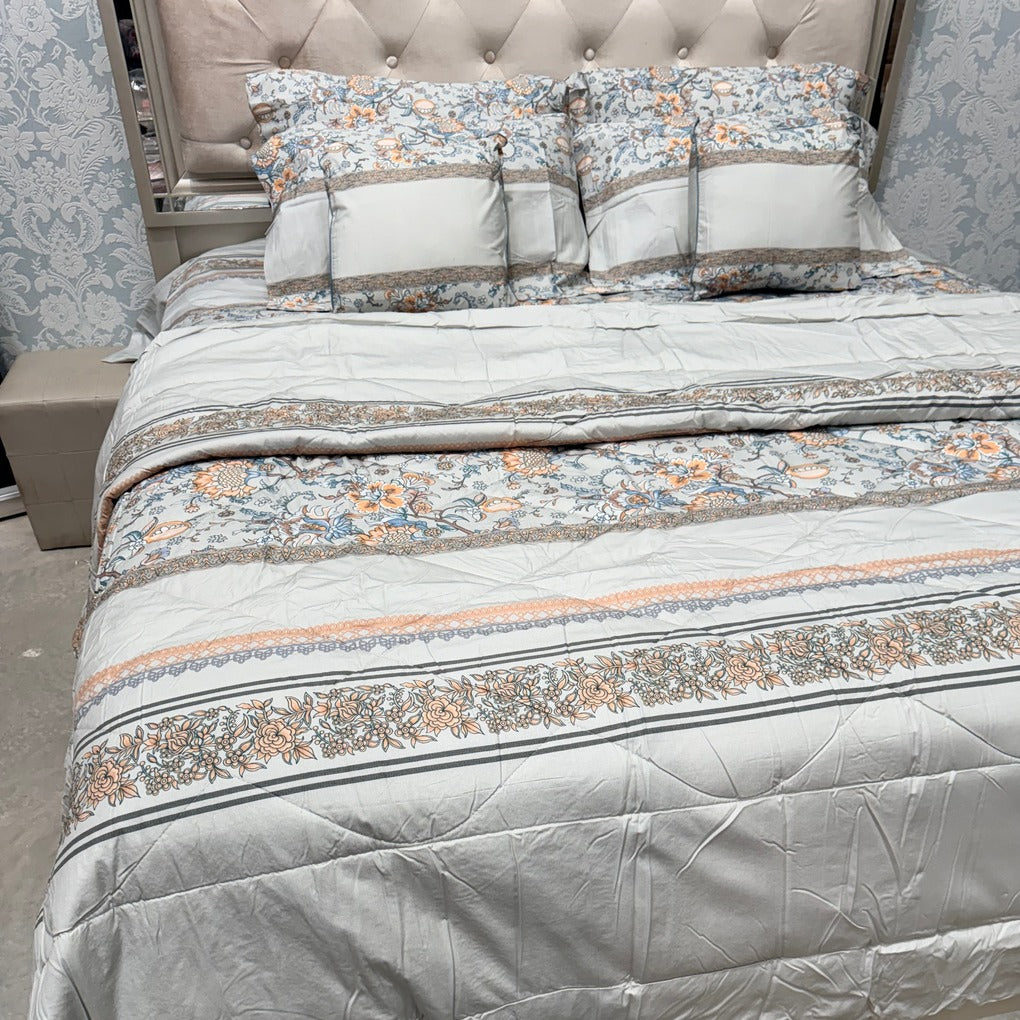 LUXURY JAIPURI 8-PIECE BAMBOO COTTON COMFORTER SET – SUPER KING SIZE