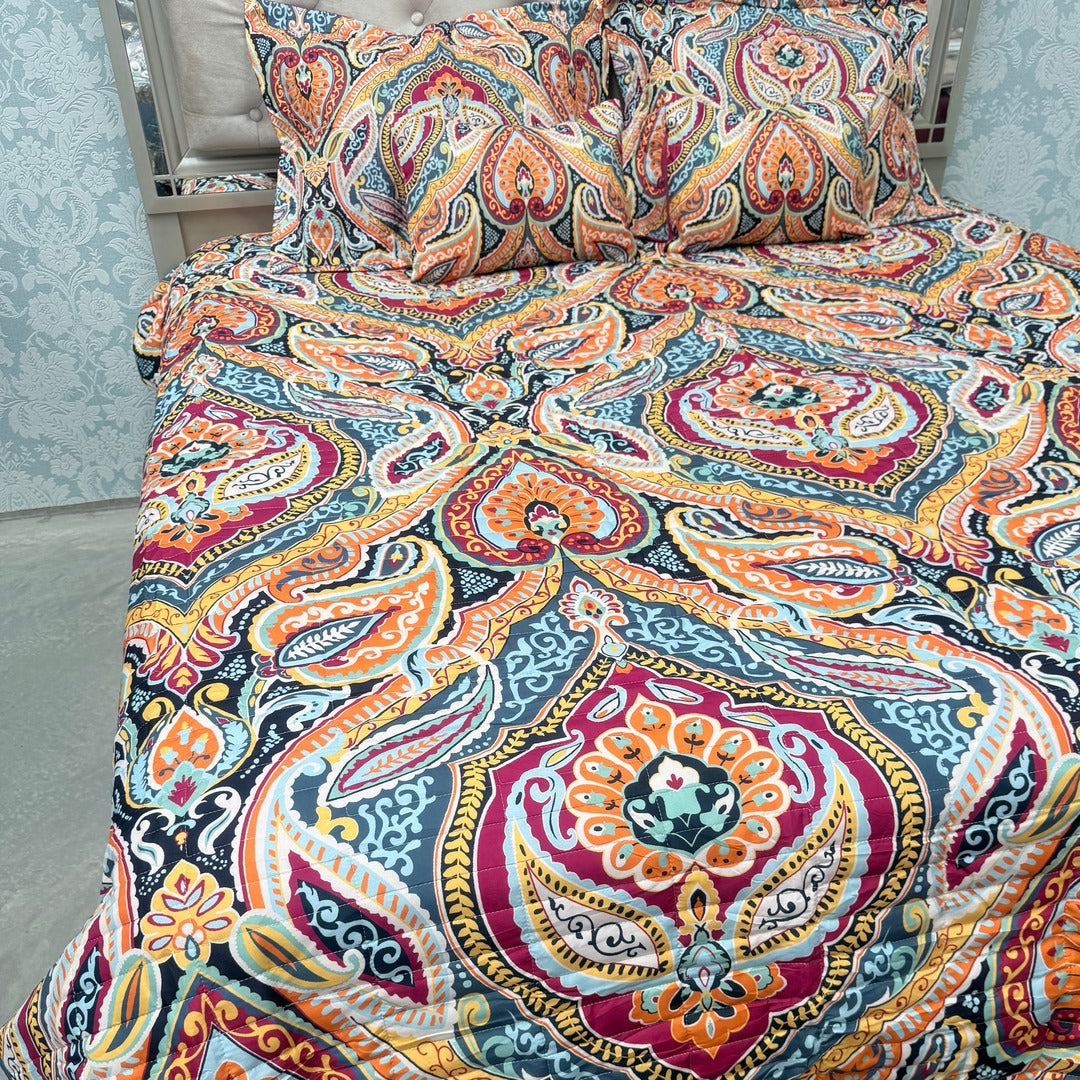SUMMER JAIPURI STYLE 5 PCS KING SIZE BEDCOVER SET