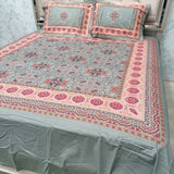 SUMMER DESINER PREMIUM SUPER KING SIZE BEDSHEET SET IN PURE COTTON