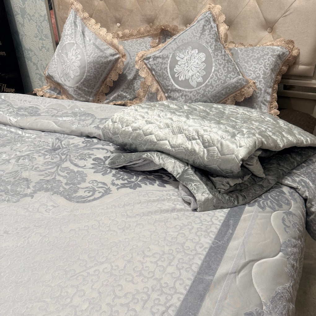 ROYAL TURKISH DESIGNER 6PCS VELVET BEDDING SET – QUEEN TO KING SIZE | LUXURY COLLECTION